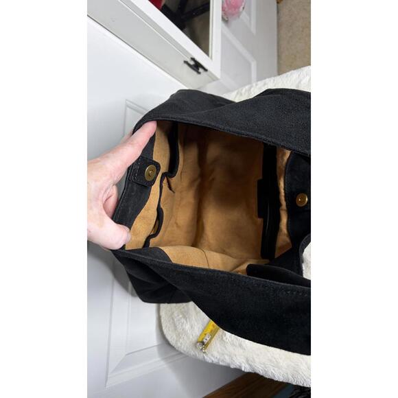 American Leather Co. Marietta Knot Hobo 2.0 Black Suede Shoulder Bag NWT $195 - Picture 3 of 9